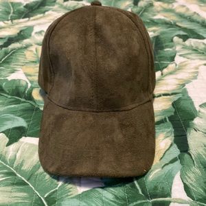 Velcro back faux suede baseball cap